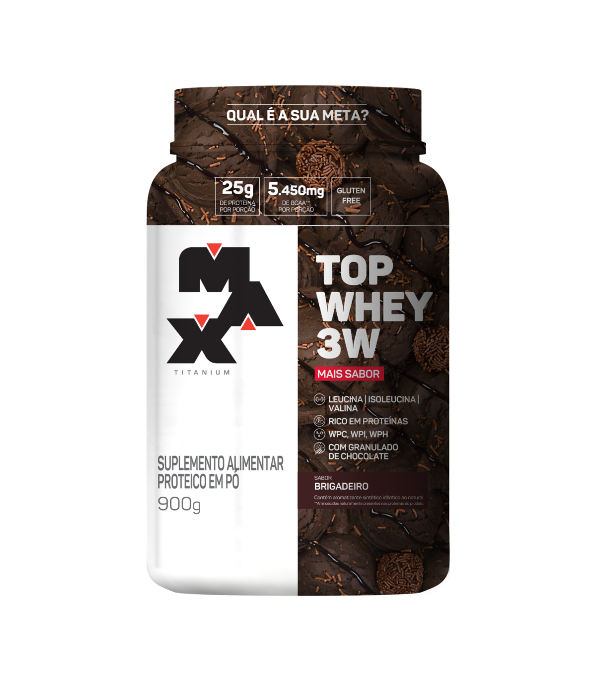 Top Whey 3W 900g Mais Sabor Brigadeiro